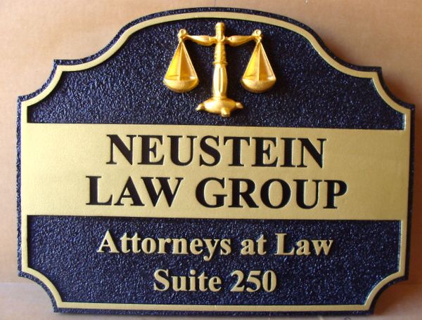 A10021 - Carved and Engraved Law Group Sign