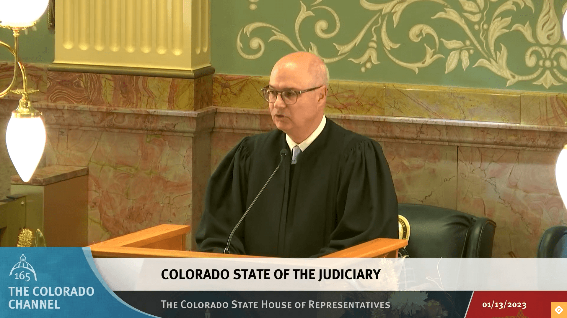 Colorado Chief Justice Brian Boatright delivers the state of the judiciary in January 2023