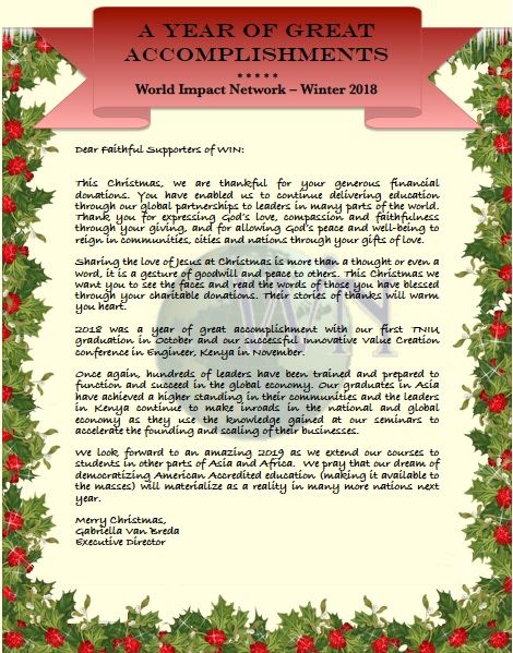 Winter 2018 Newsletter