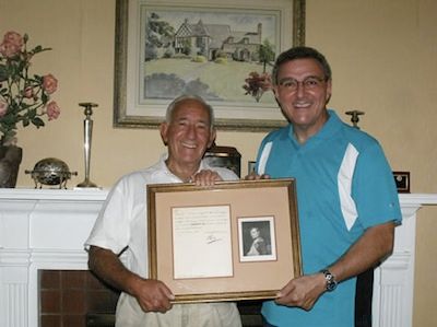 Summer 2010 - Dr. David Kahn presents a rare Napoleon letter to the National Cryptologic Museum Foundation.