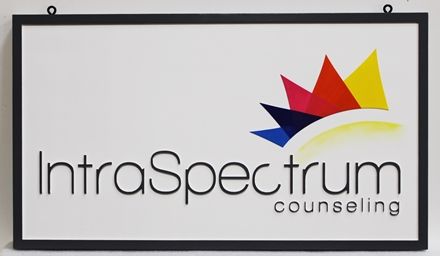 SA28834 -  Carved 2,5D HDU Sign made for the IntroSpectrum Counseling, with Logo as Artwork 