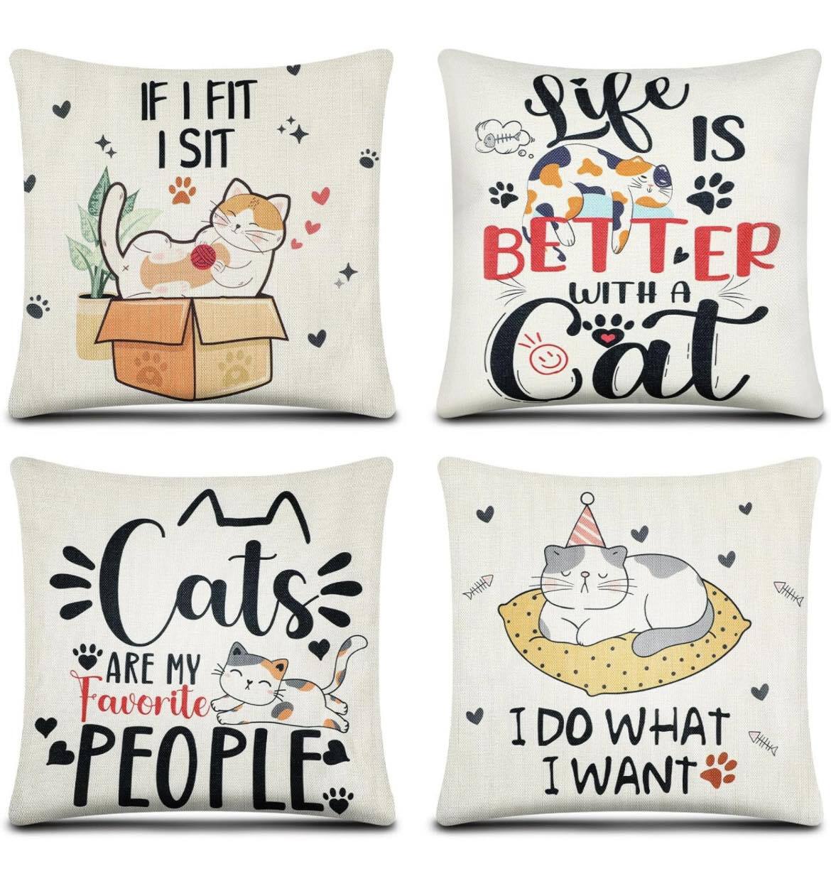 Cat-Inspired Decorative Pillows