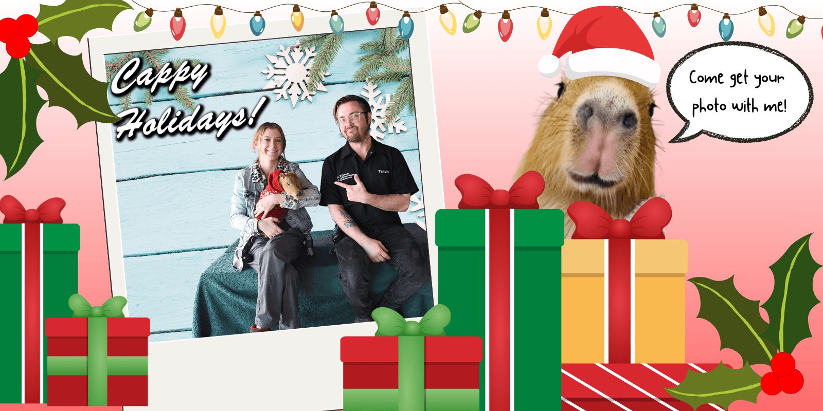 Baby Capybara Holiday Photoshoot!