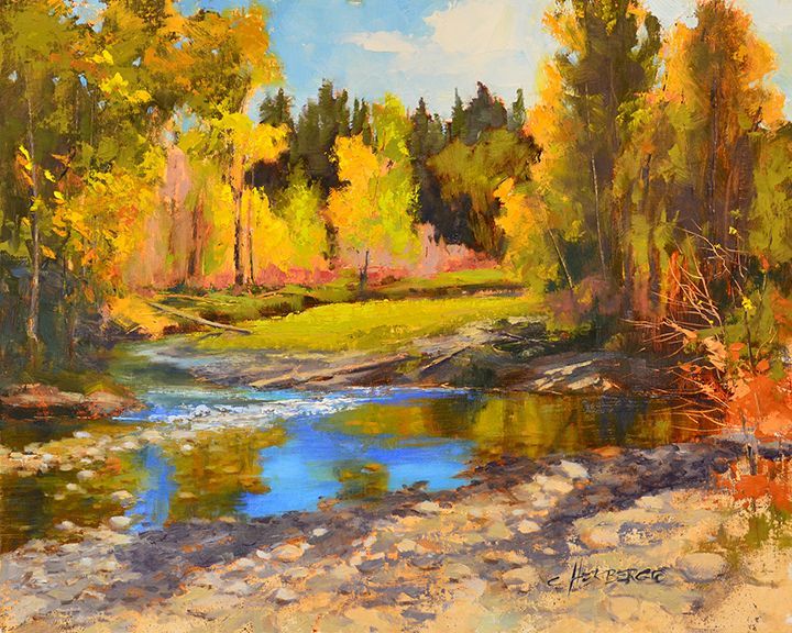 Fall on Rock Creek painting by Connie Herberg