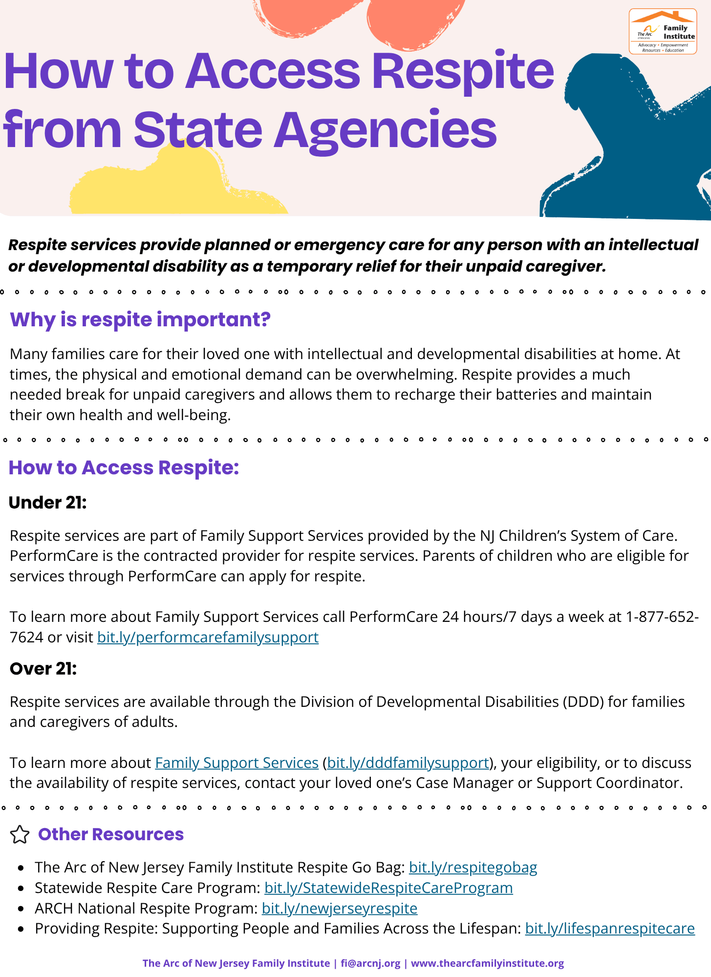 How to Access Respite from State Agencies Fact Sheet
