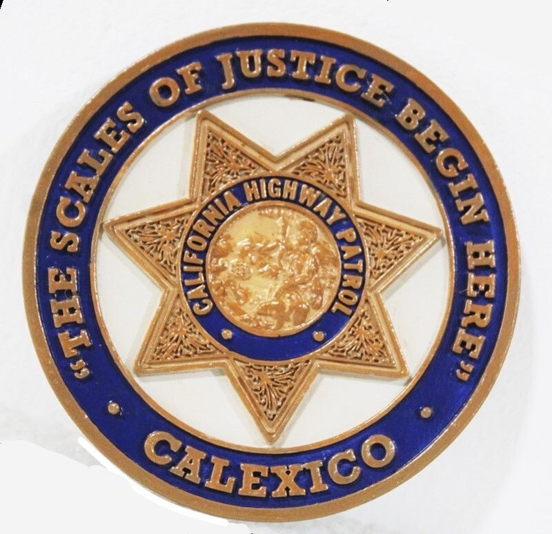 PP-1833 - Carved 3-D Bas-Relief  Plaque of the  Badge of the California Highway Patrol