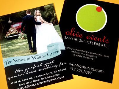 Full-color flyer ad printed for Olive Events Catering.