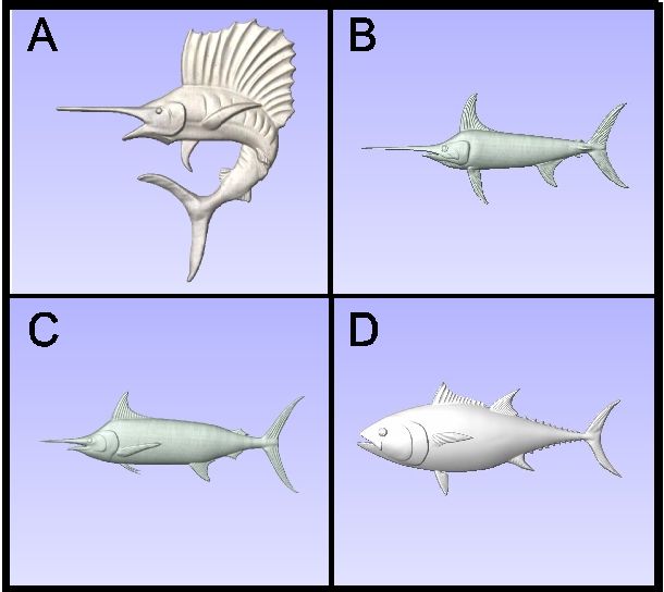 L22618 - Carved Game Fish ( Sailfish, Swordfish, Marlin, Tuna)