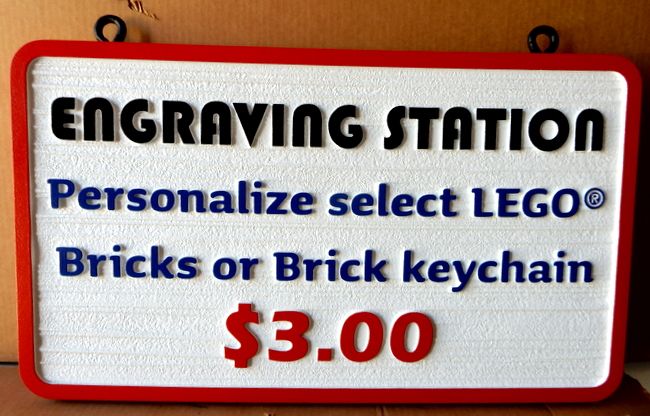 SA28062 - Sign for Personalized Engraving on Lego Bricks or Brick Keychain 