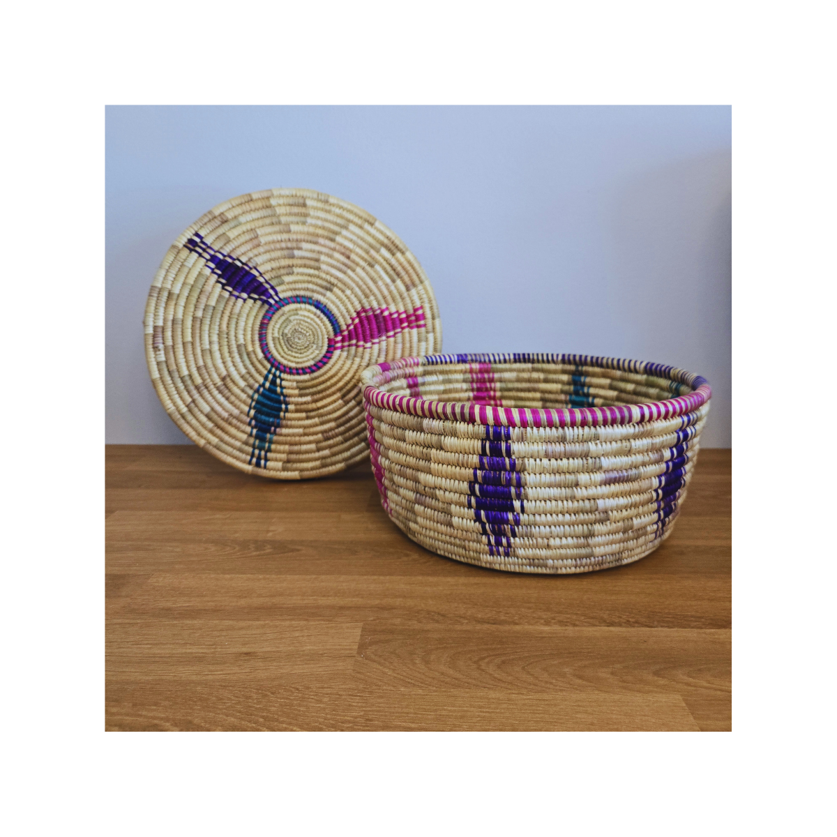 Handmade Basket - 12"x6" with Lid