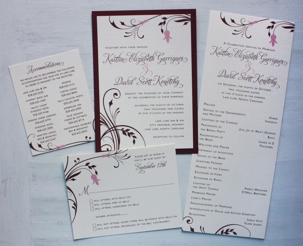 Wedding Invitations/Programs