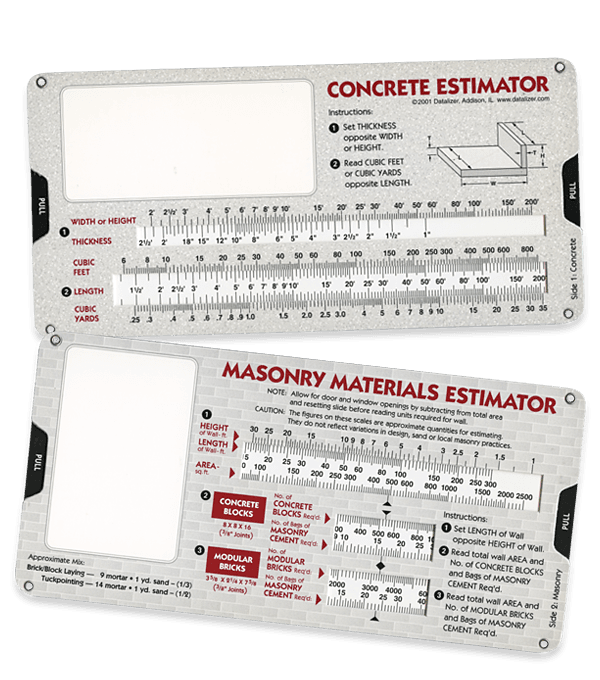 Concrete & Masonry Materials Estimator