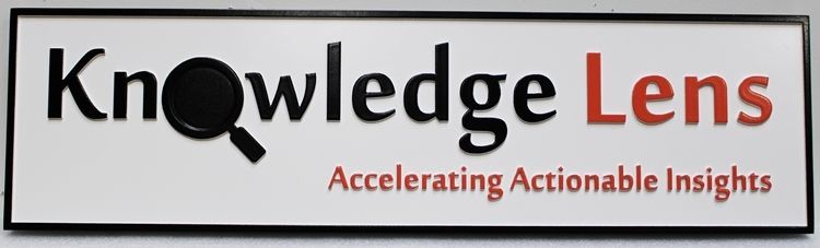S28189 - Carved  2.5-D HDU  Sign for the Knowledge Lens Company