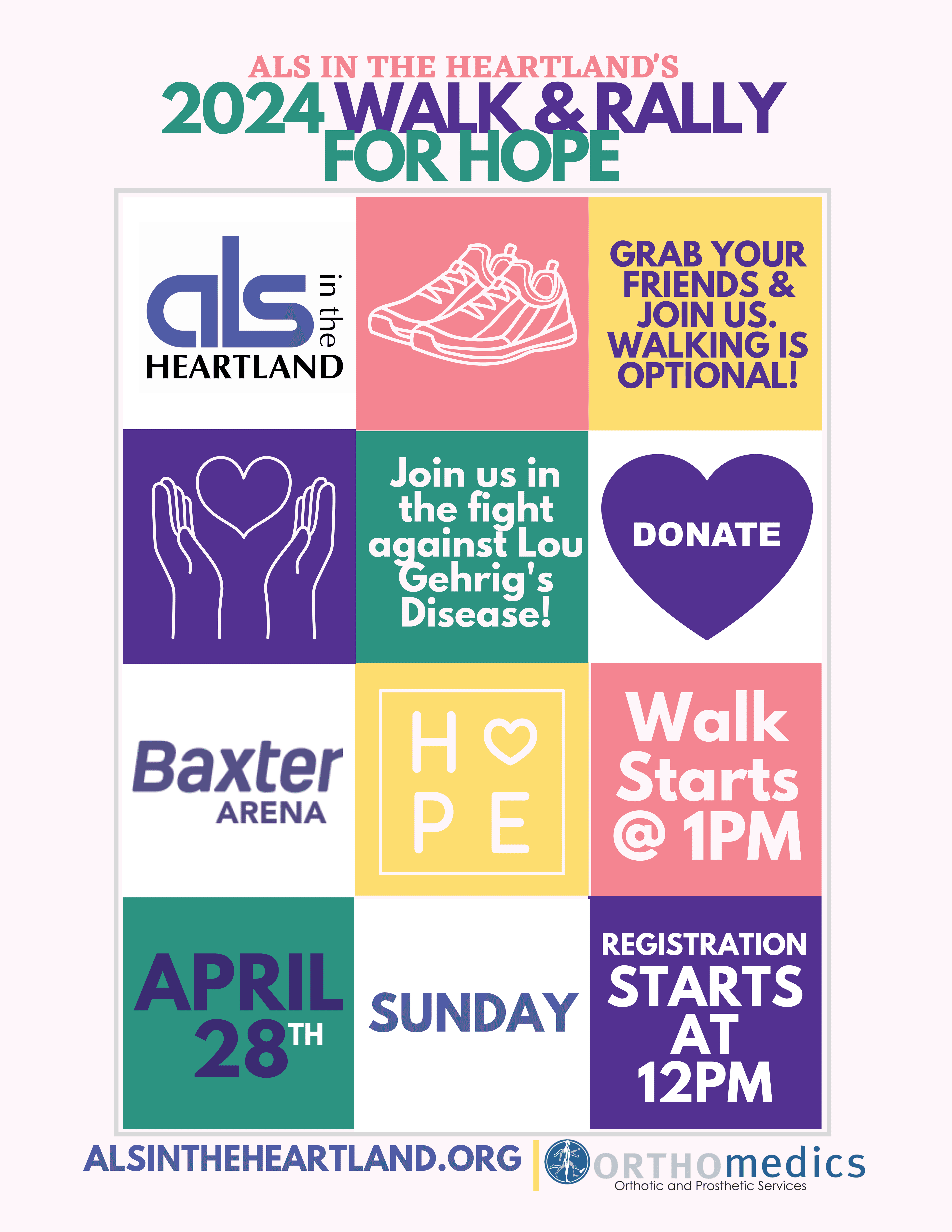 Join us for the 2024 Walk & Rally for Hope at Baxter Arena.