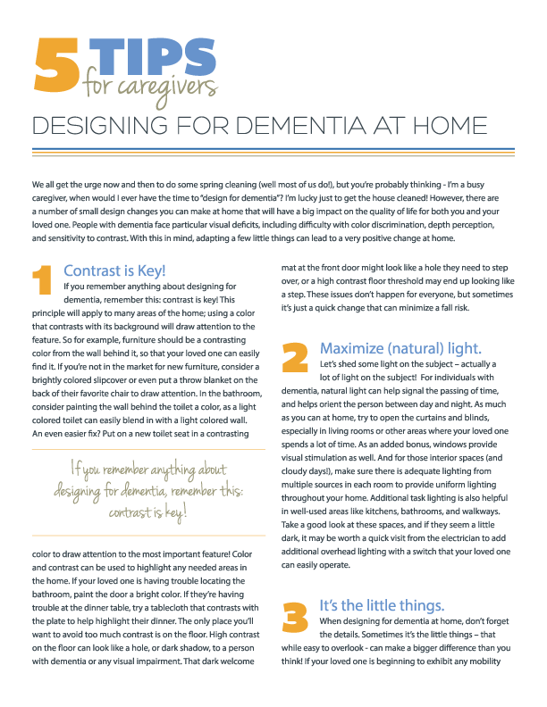 5 Tips for Designing for Dementia at Home