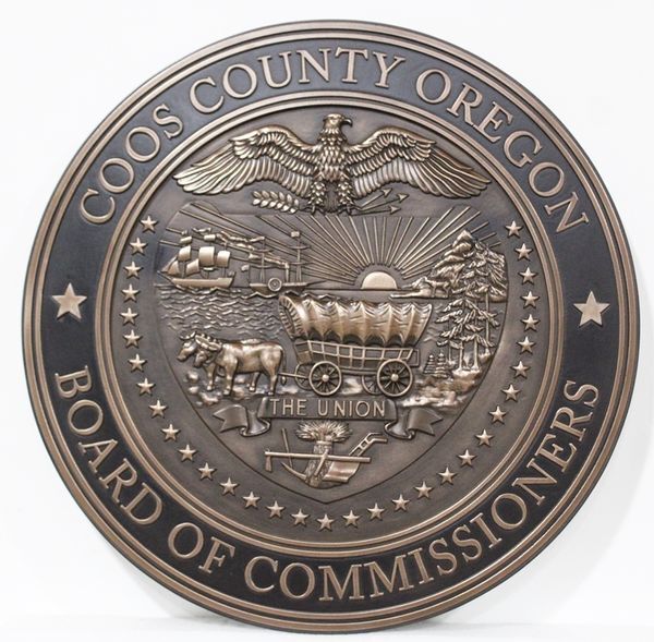 Painted, Wood & Metal 3-D County Seal Wall & Podium Plaques