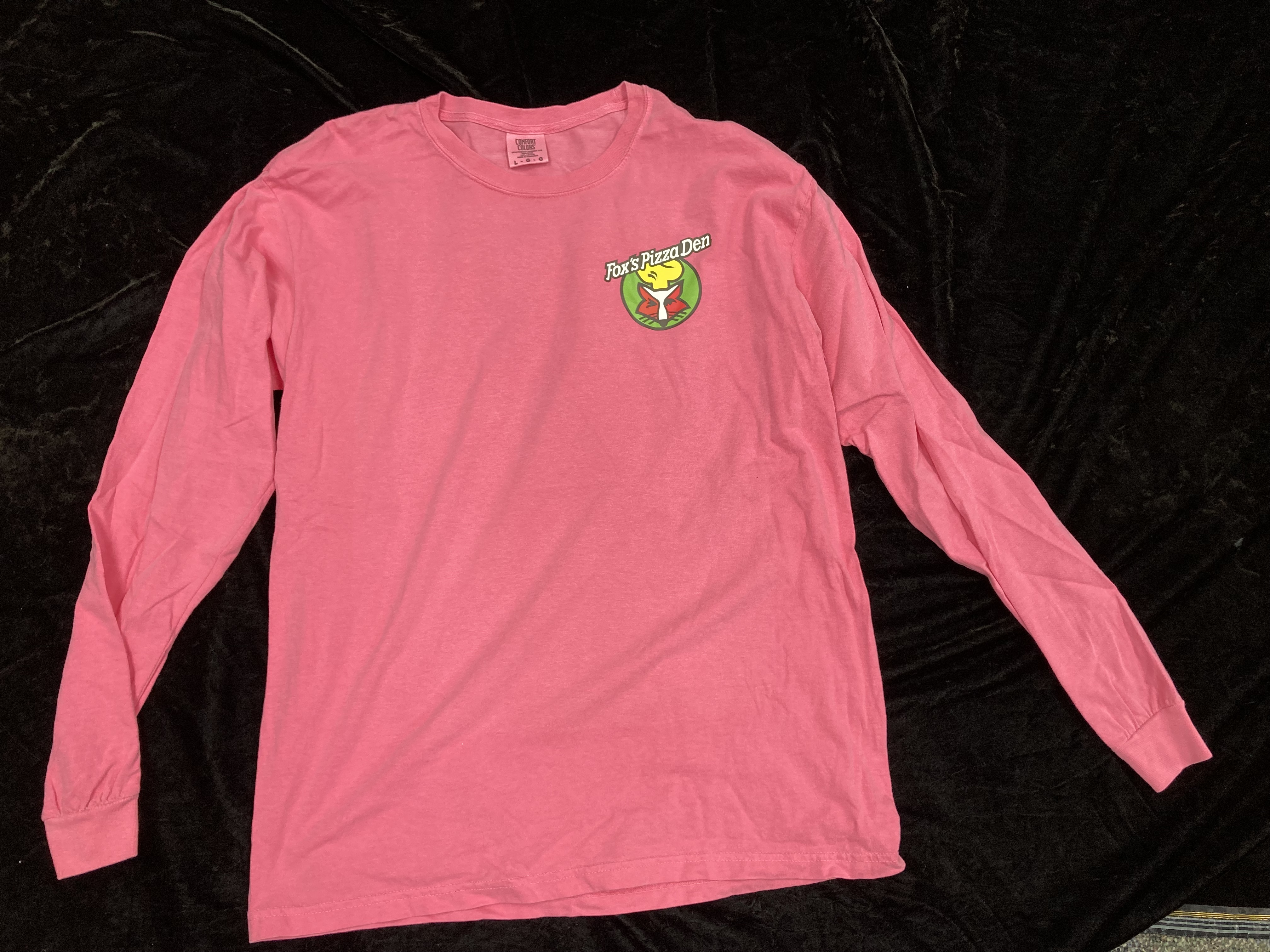 SALE Fox's Logo - Large Pink Long Sleeve