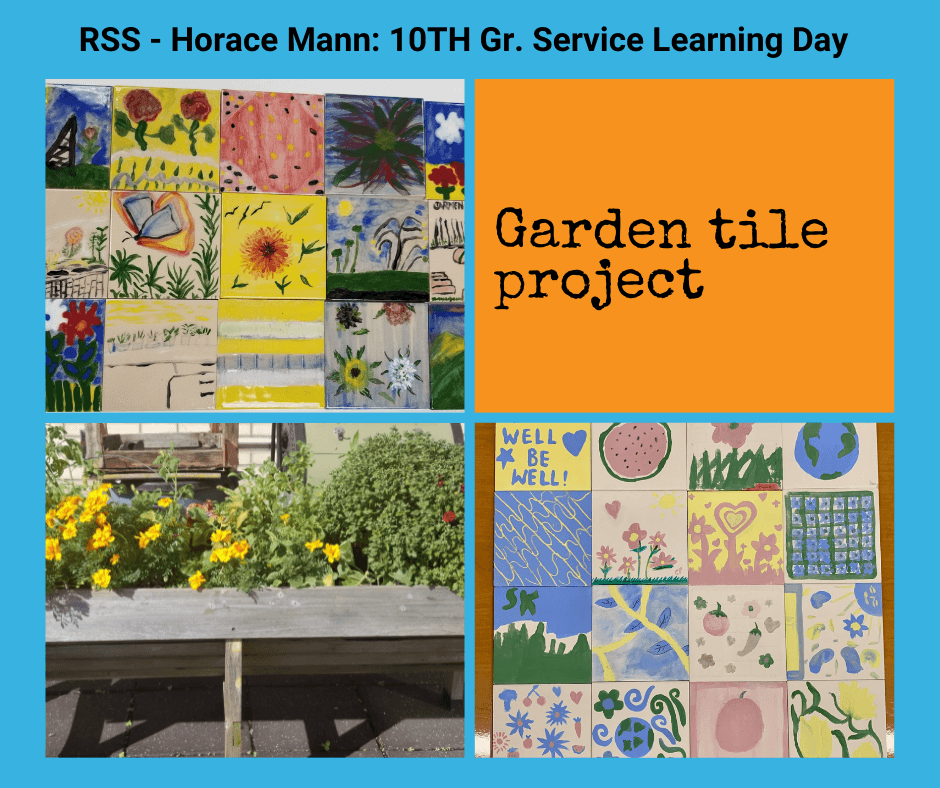 Intergenerational Activities with Horace Mann adapt to the times to create garden art.