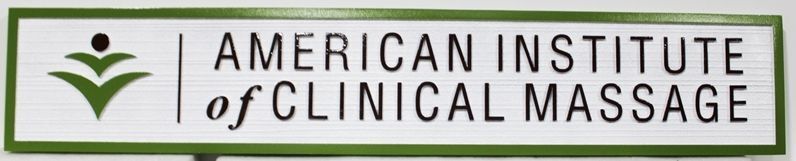 B11242 - Carved  2.5-D HDU Sign for the American Institute of Clinical Massage