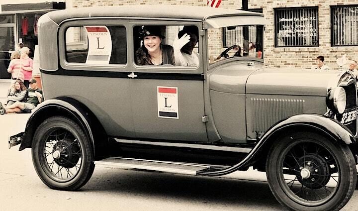Cece Otto in a Ford Model A during her coast-to-coast journey on the Lincoln Highway a decade ago.