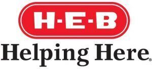 H.E.B Helping Here logo.