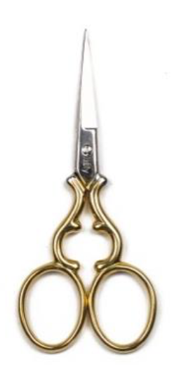 Roman - 4” Fine Point Embroidery Scissors - Gold