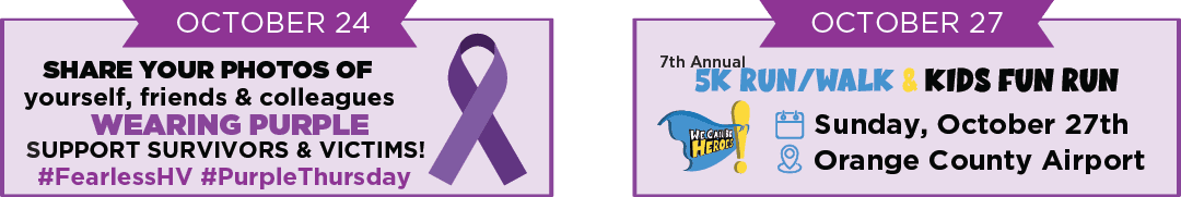 Purple Thursday October 24 | We Can Be Heroes 5K October 27