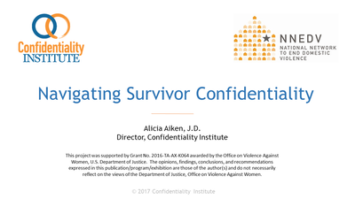 Navigating Survivor Confidentiality