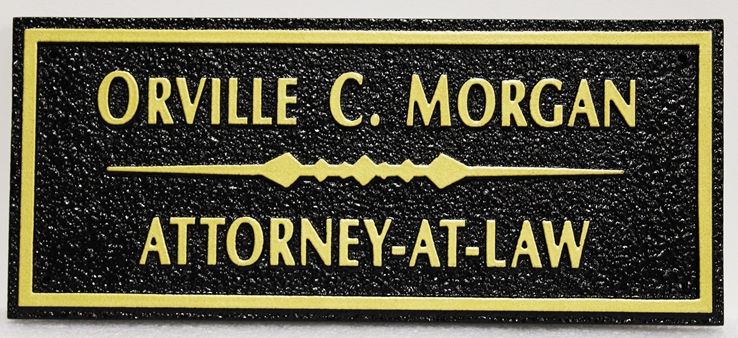 A10347 - Carved HDU Sign for Orville C. Morgan,  Attorney-at-Law