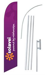 Solavei Purple Powered By Relationships Swooper/Feather Flag + Pole + Ground Spike