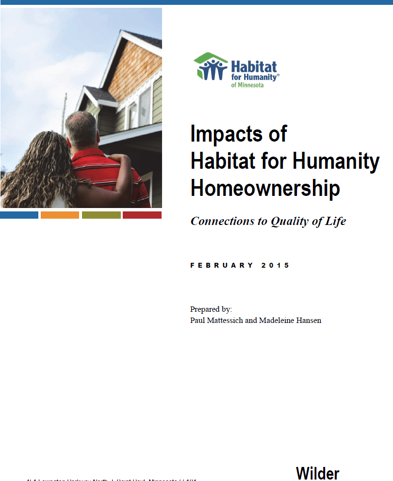 Impacts of Habitat Homeownership (Wilder Research)