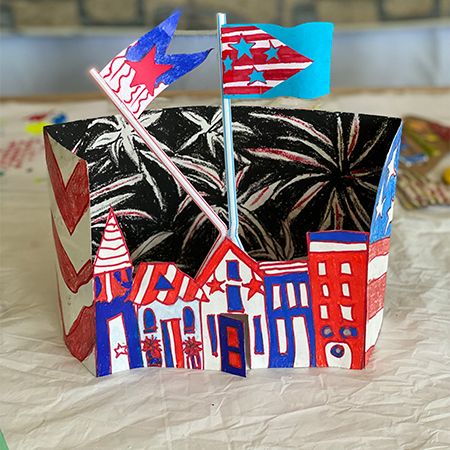 Fireworks & Flag Diorama