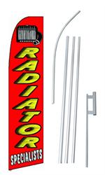 Radiator Specialists Red Yellow Swooper/Feather Flag + Pole + Ground Spike