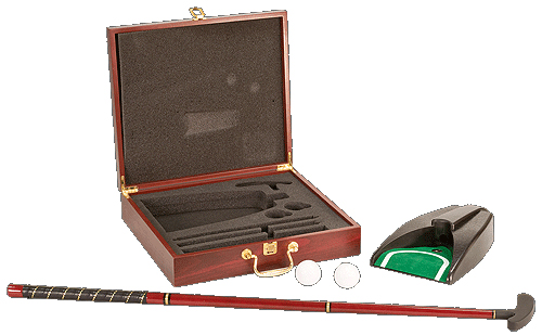 Rosewood Finish Executive Golf Gift Set