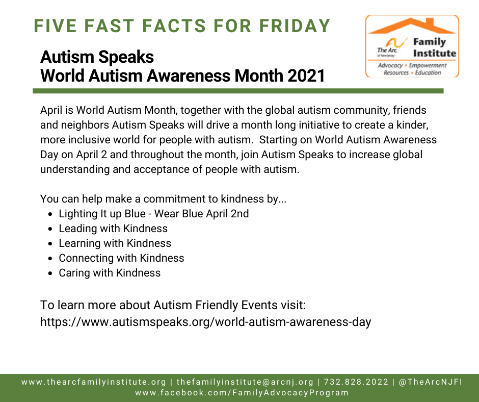 Autism Speaks World Autism Awareness Month 2021