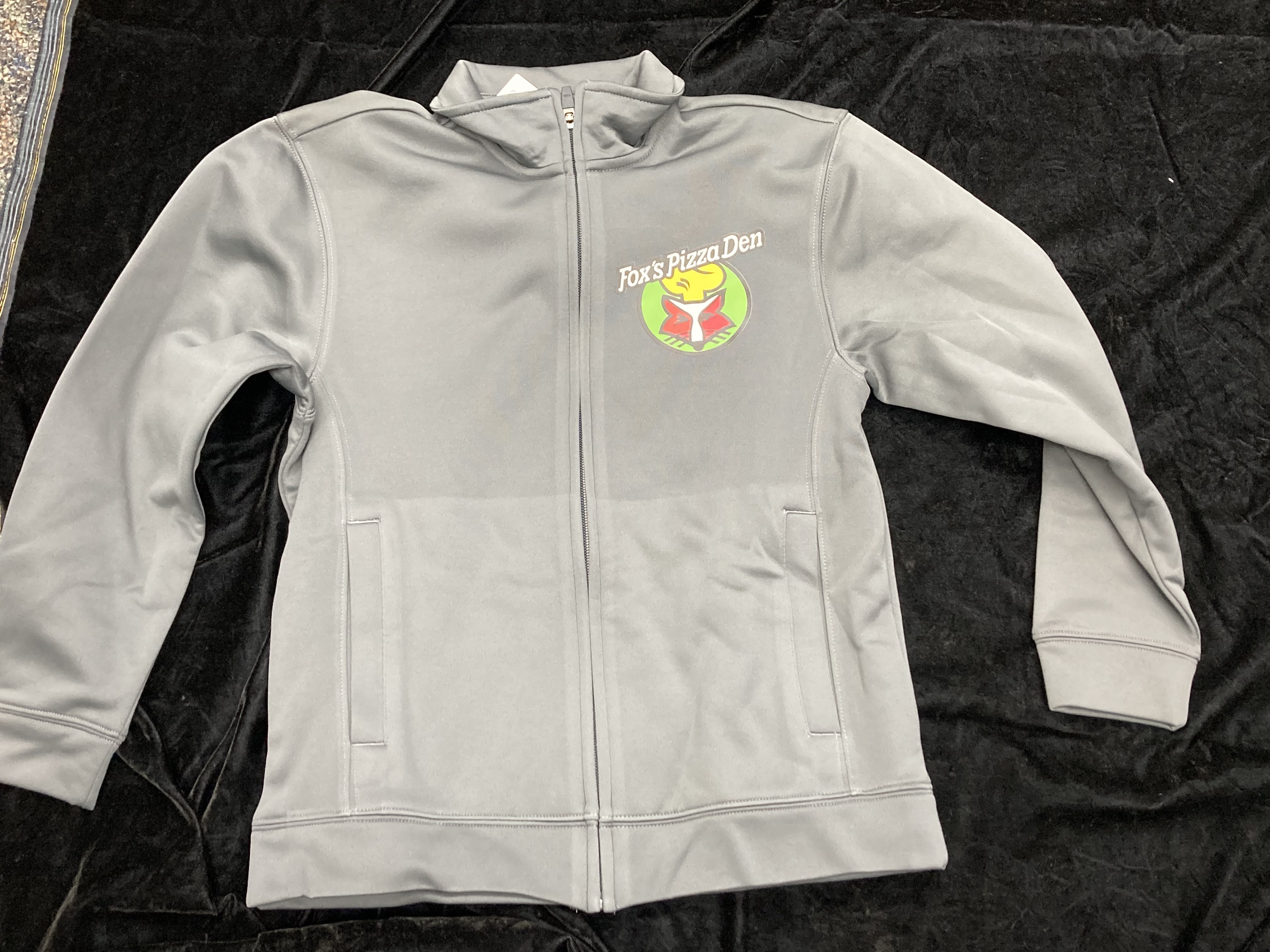 SALE Fox's Logo - YOUTH MEDIUM Grey Full-Zip Jacket