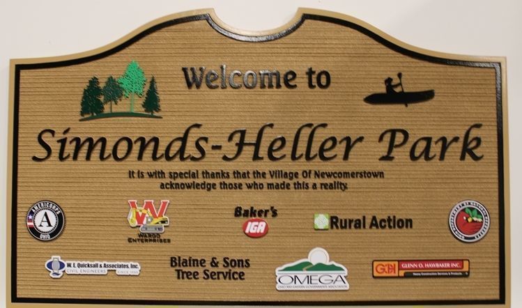 M1978 - Sandblasted Faux Wood HDU  Sign for Simonds-Heller Park 