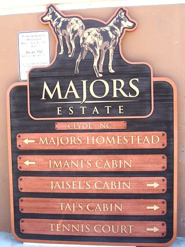 M22930 - Carved Wooden Directory Sign for Country Estate and Cabins