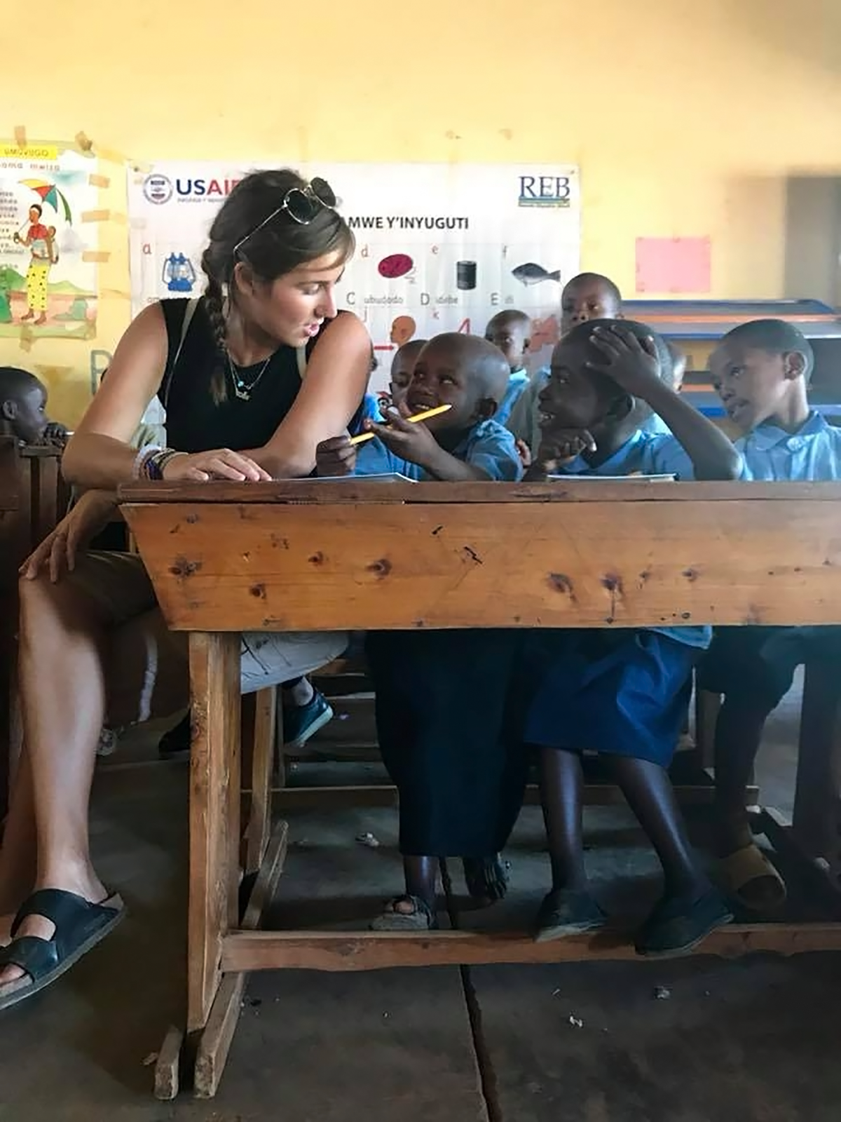 Jessica in the classroom, 2018.