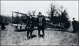 Lindbergh, right, with is JN4 during barnstorming tour