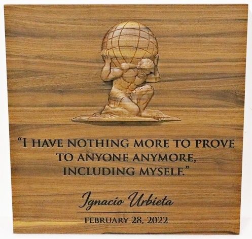 GC16616 - Carved and Sandblasted Memorial Plaque for Ignacio Urbieta