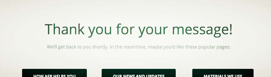 thank you message website exclamation mark