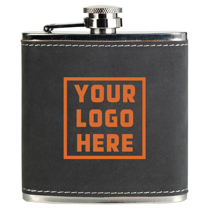 OCP Dark Gray/Orange Textured Stainless Steel Hip Flask