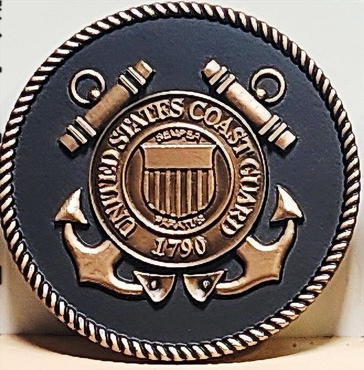 NP-1103 - Miniature Bronze-Plated Plaque of the Seal of the US Coast Guard