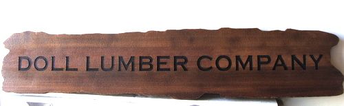S28049 -  Rustic Engraved Stained Wood Sign for Lumber Company