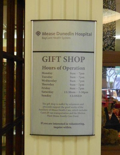 Gift Shop Hours