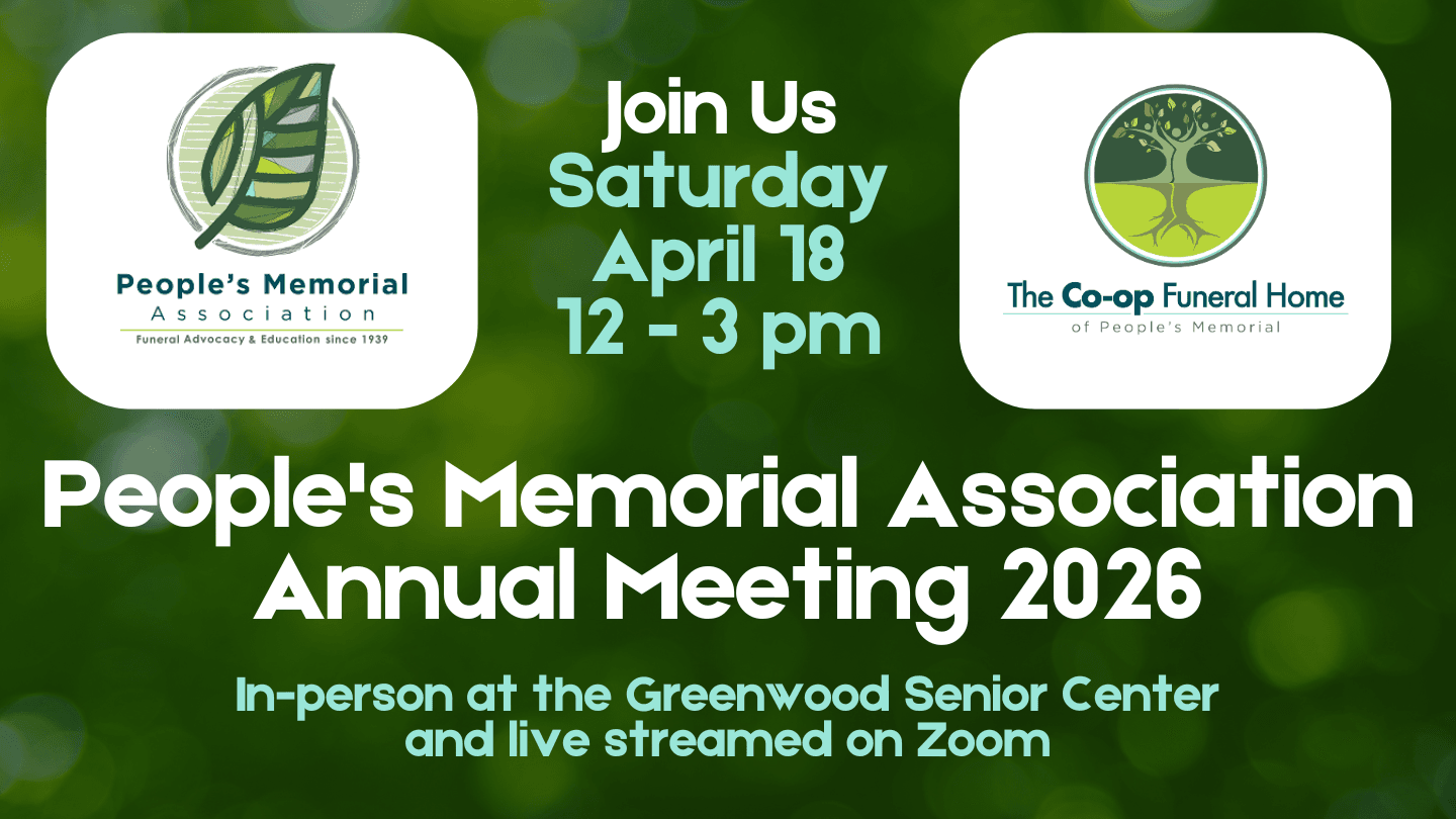 Join Us Saturday April 18 12 - 3 pm for People's Memorial Association's Annual Meeting 2026