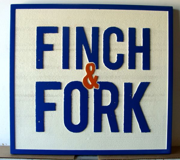 SA28768 - Carved HDU Sign for "Finch and Fork" Company 