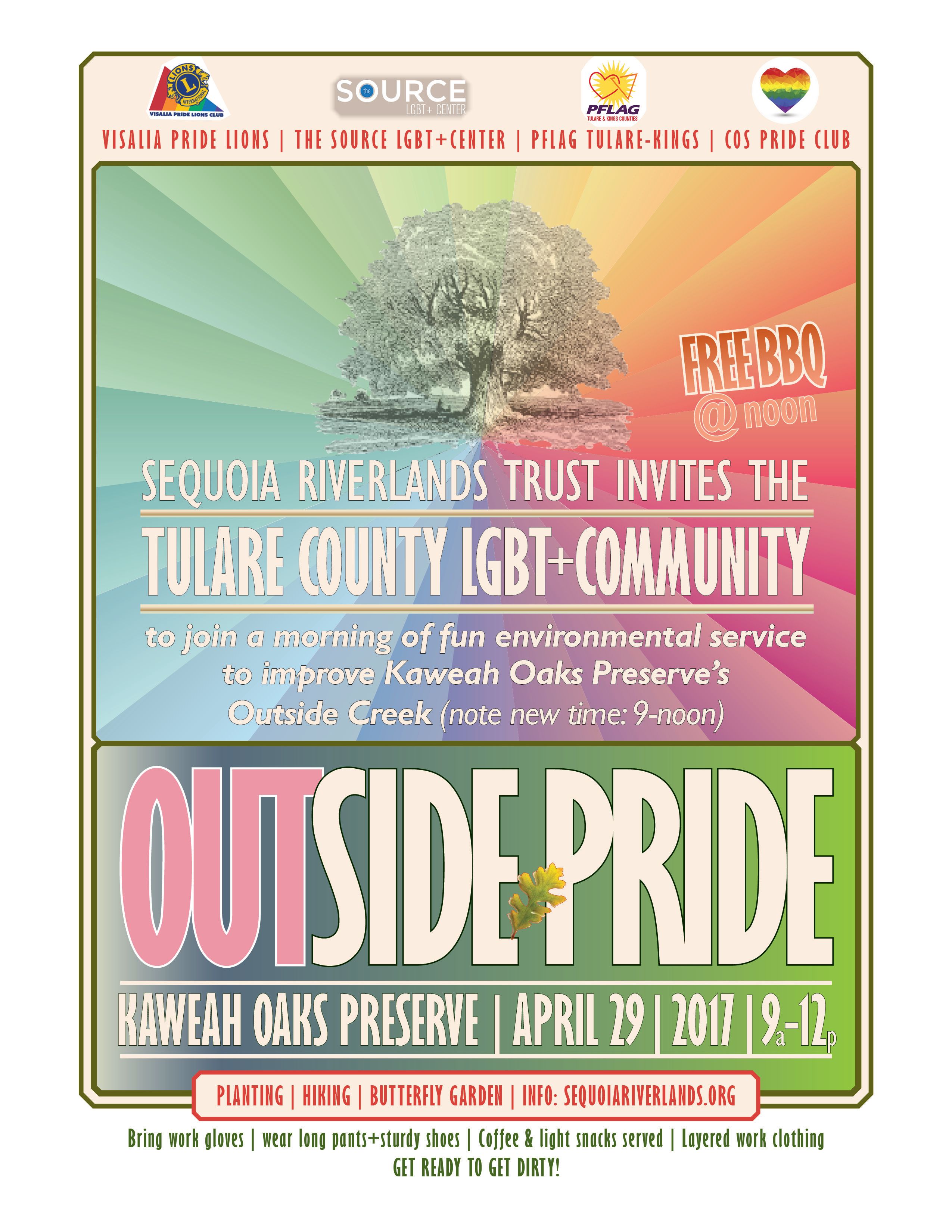 April 29 is Outside Pride Day at Kaweah Oaks Preserve