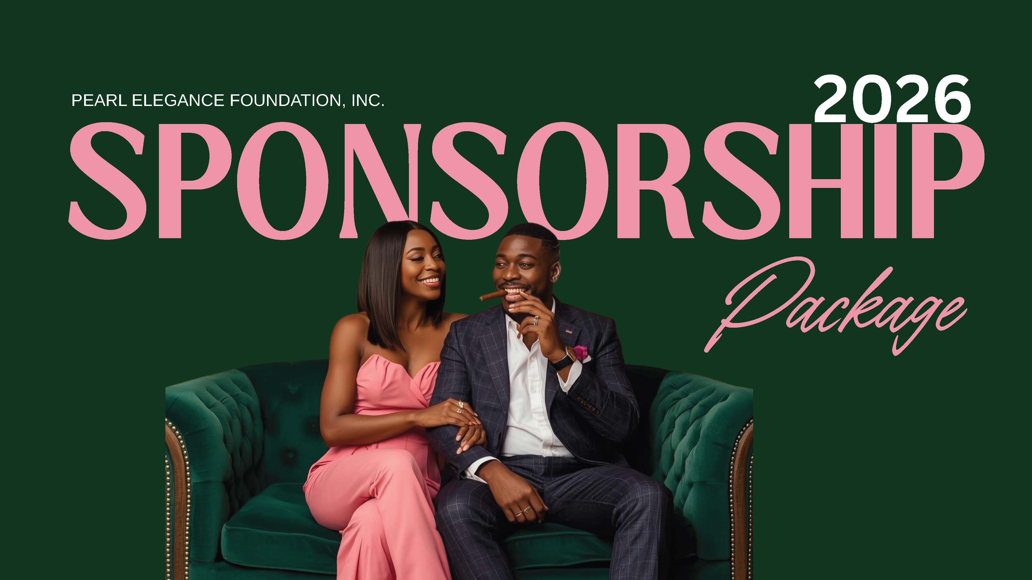Event flyer for Sips & Cigars Soirée on September 27, 2026, hosted by Pearl Elegance Foundation Inc. and Alpha Kappa Alpha Sorority, Inc. The flyer features a man and a woman, possibly of African descent, dressed elegantly, with the event details in styli